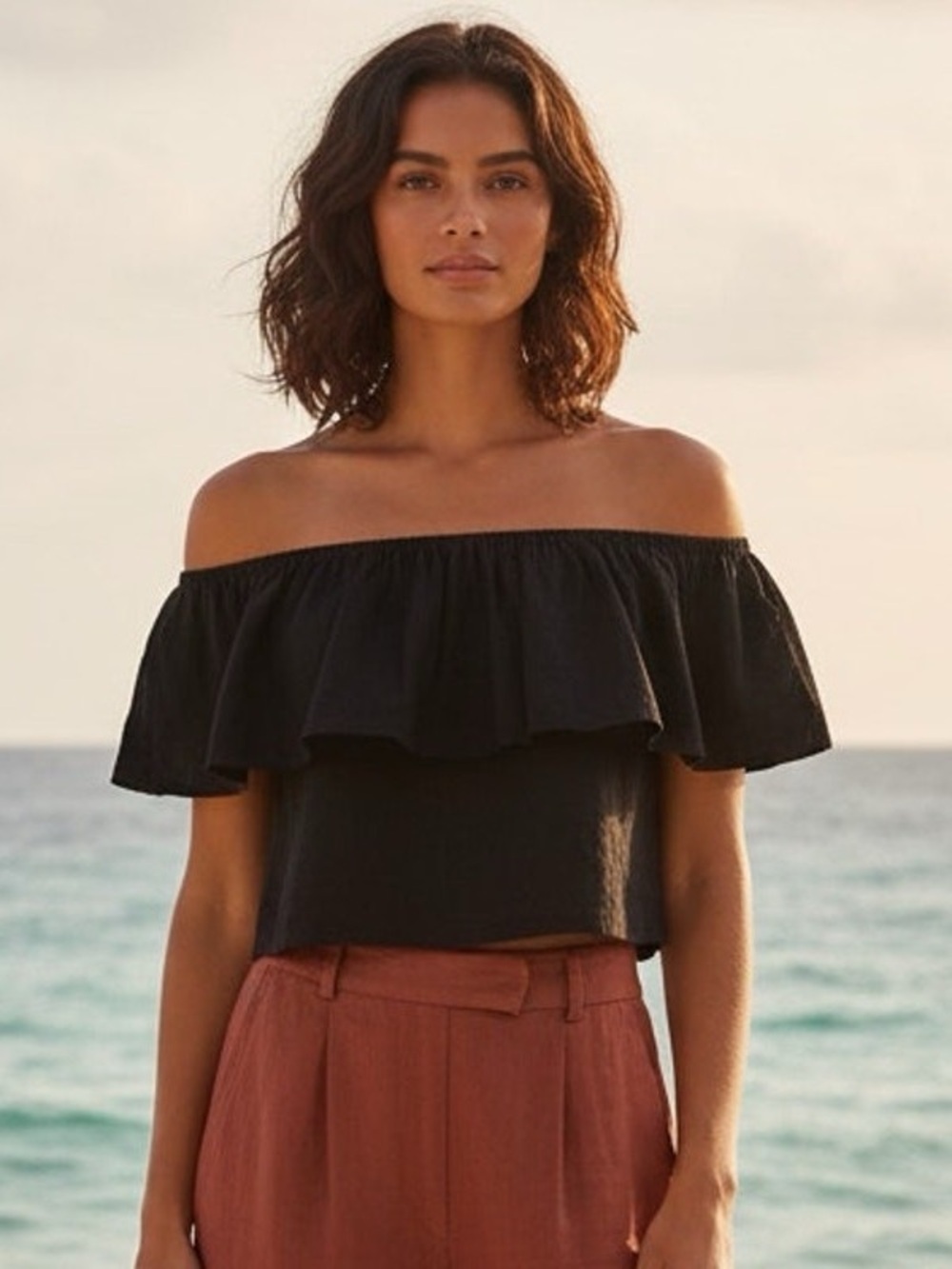 Mara Hoffman S Ruffle Off Shoulder Top